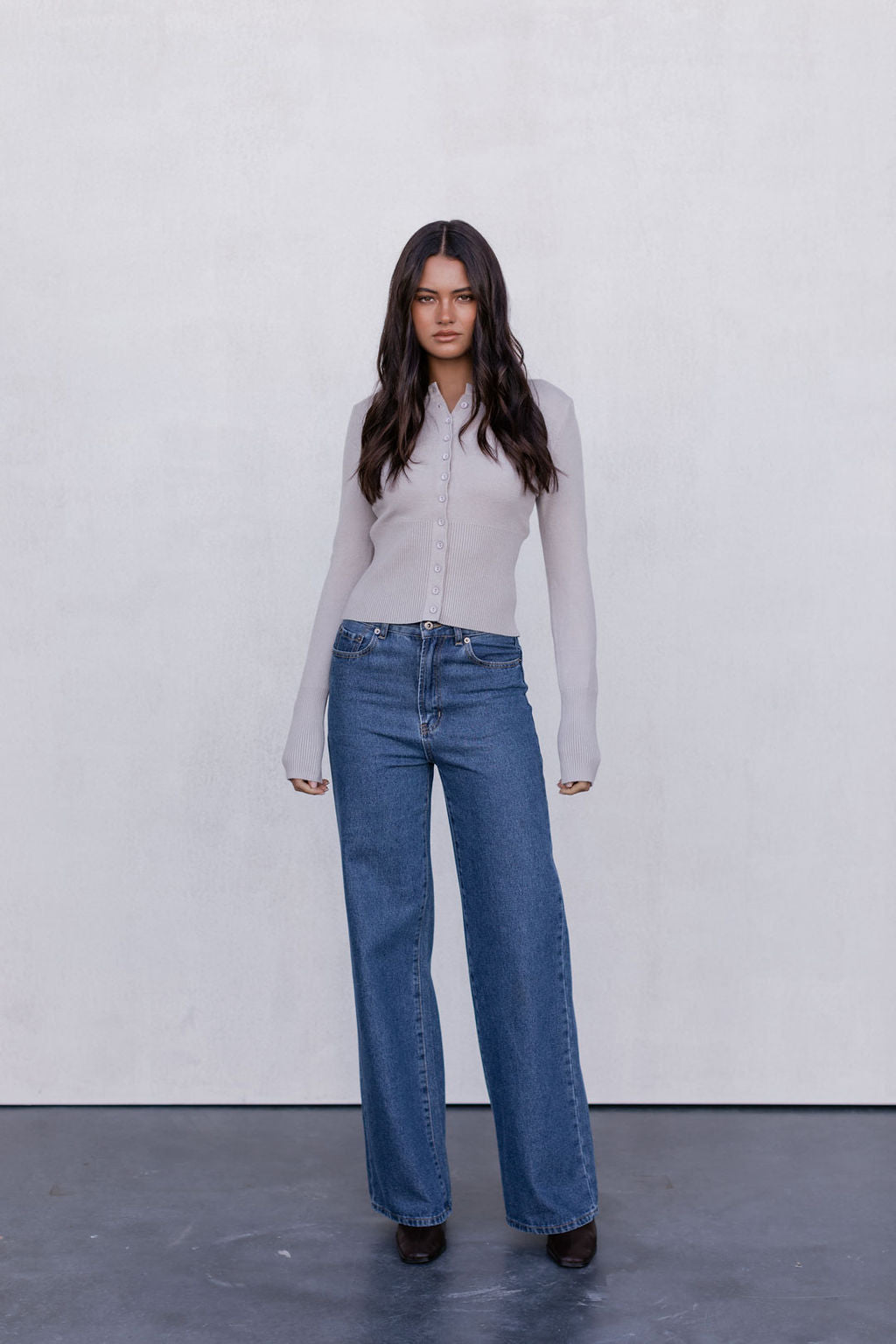 Flinn Knit Top - Oyster Grey