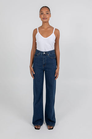 Carissa Wide Leg Jeans Classic Blue