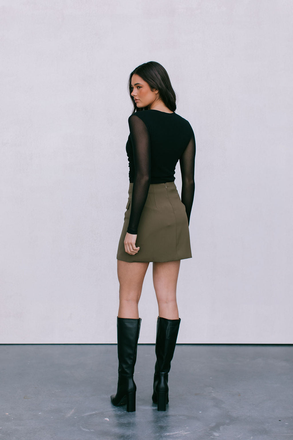 Dixie Mini Skirt Khaki