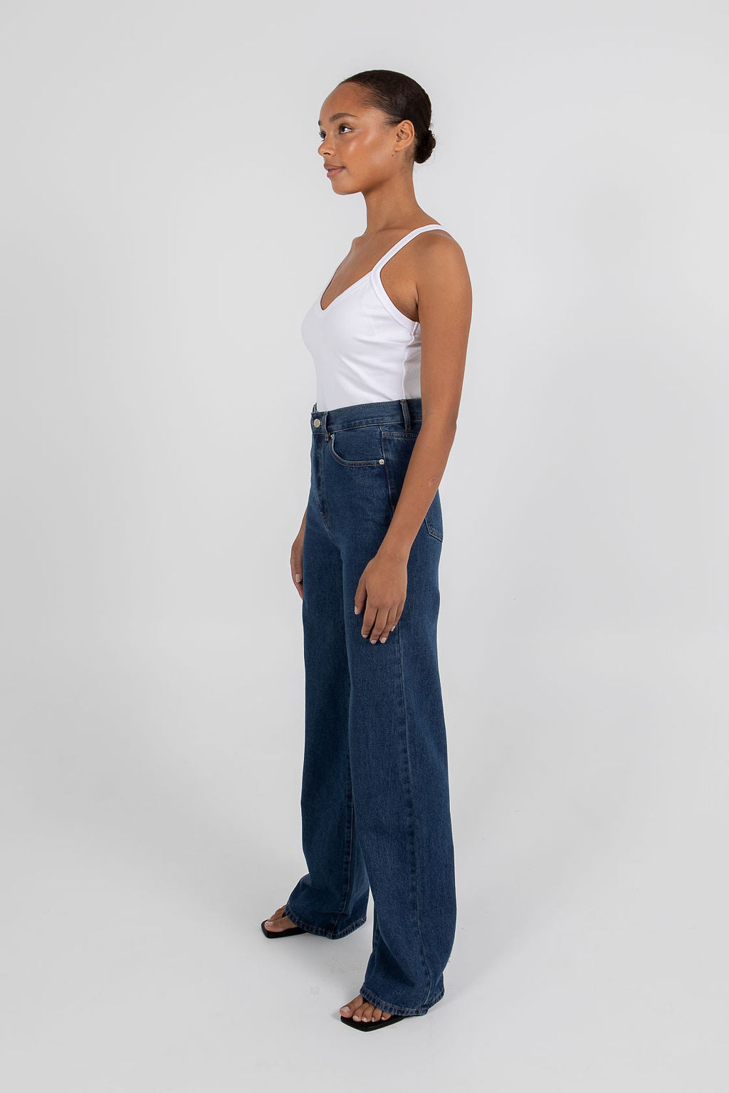 Carissa Wide Leg Jeans - Classic Blue