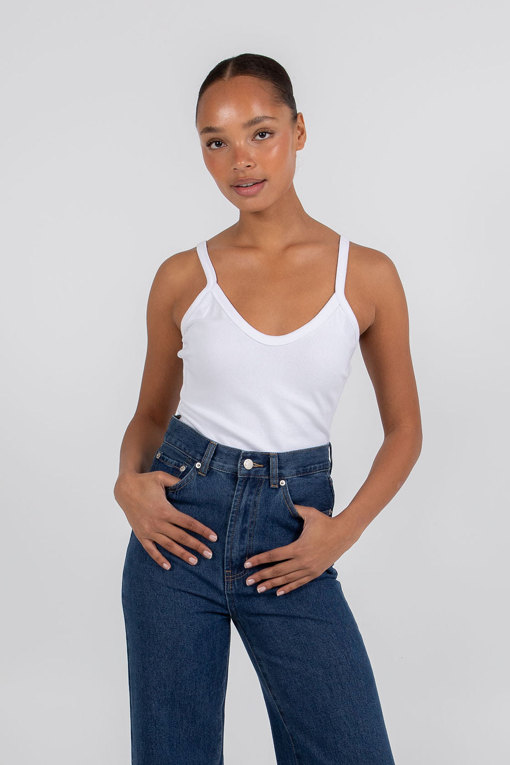 Carissa Wide Leg Jeans - Classic Blue