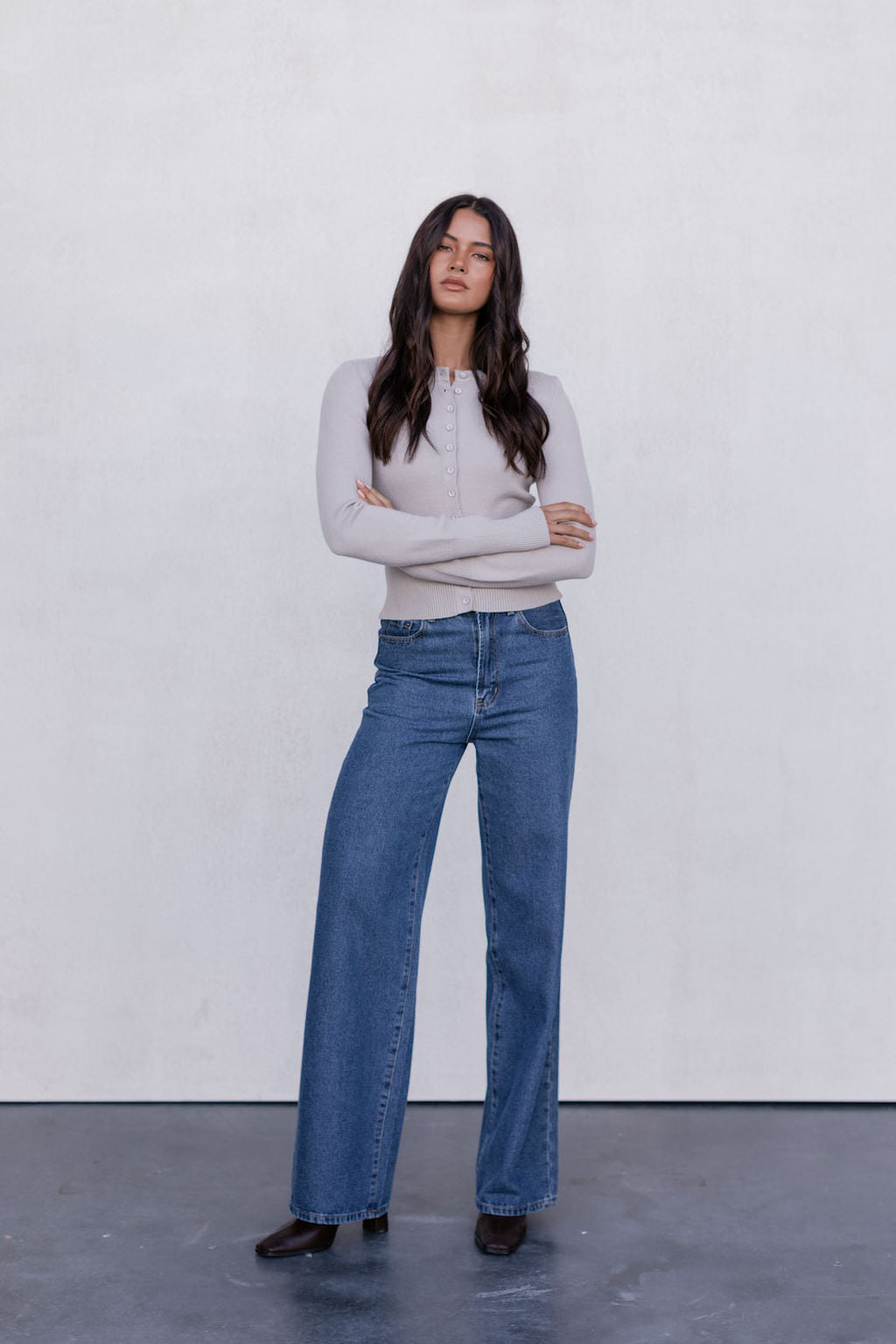 Flinn Knit Top - Oyster Grey