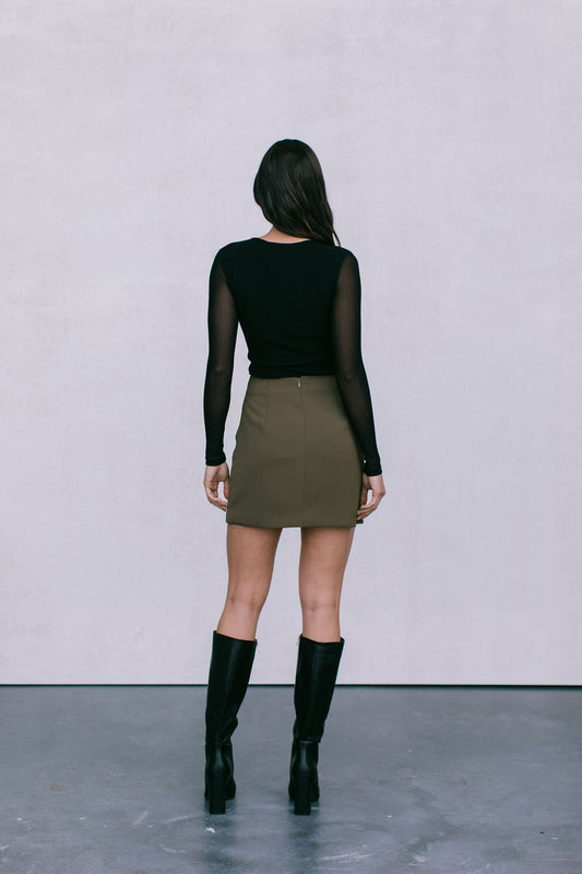 Quena Long-sleeve Top - Black Mesh