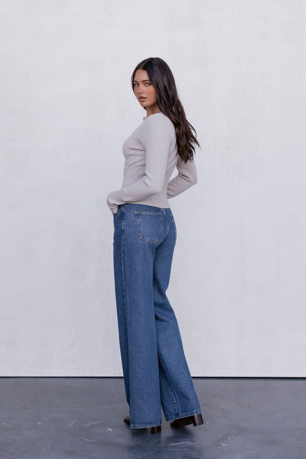 Flinn Knit Top - Oyster Grey