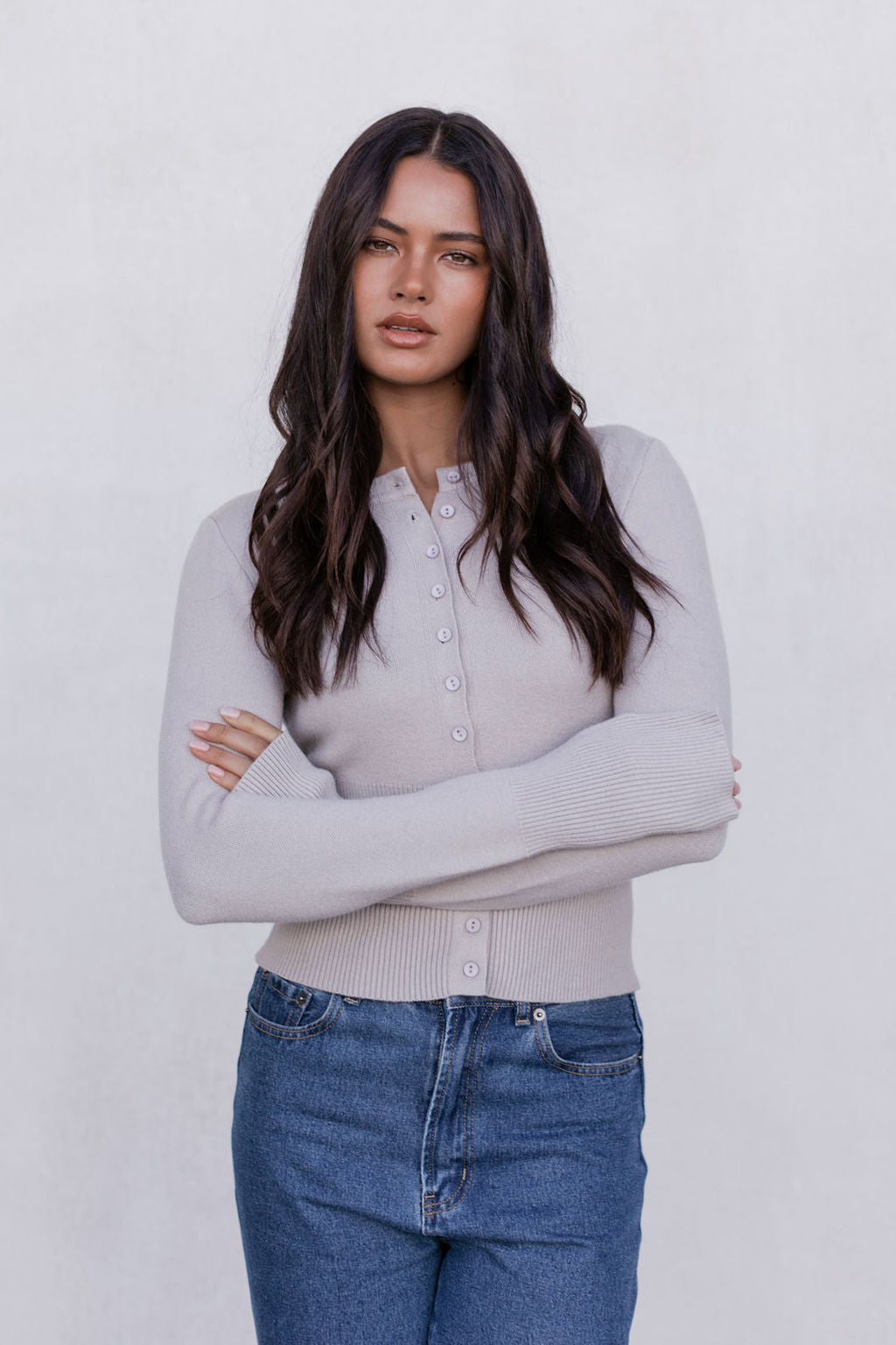 Flinn Knit Top - Oyster Grey