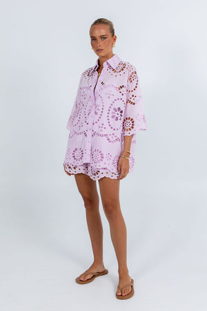 Yueli Short Lilac Sicily Lace