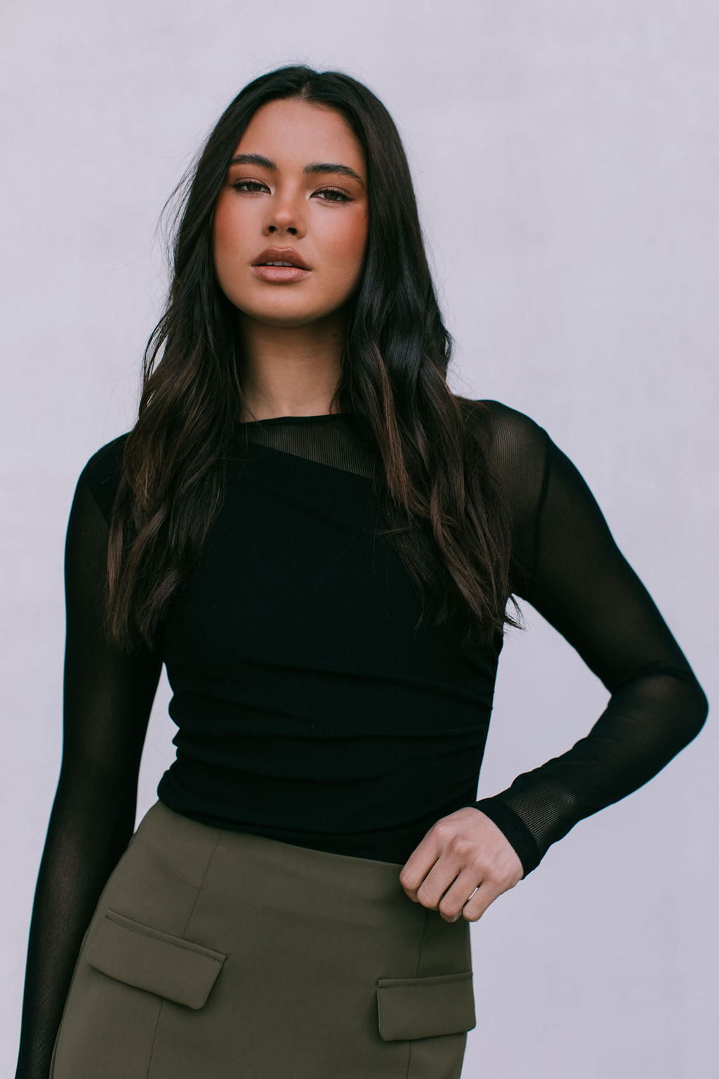 Dixie Mini Skirt Khaki