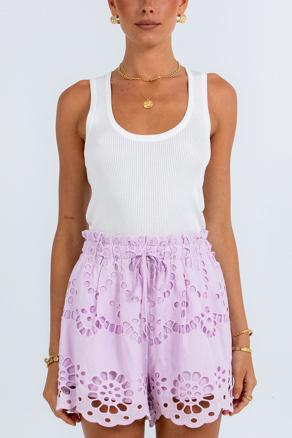 Yueli Short Lilac Sicily Lace