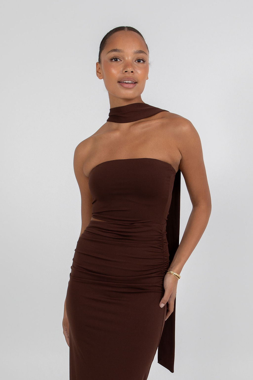 Urja Maxi Dress - Chocolate Brown