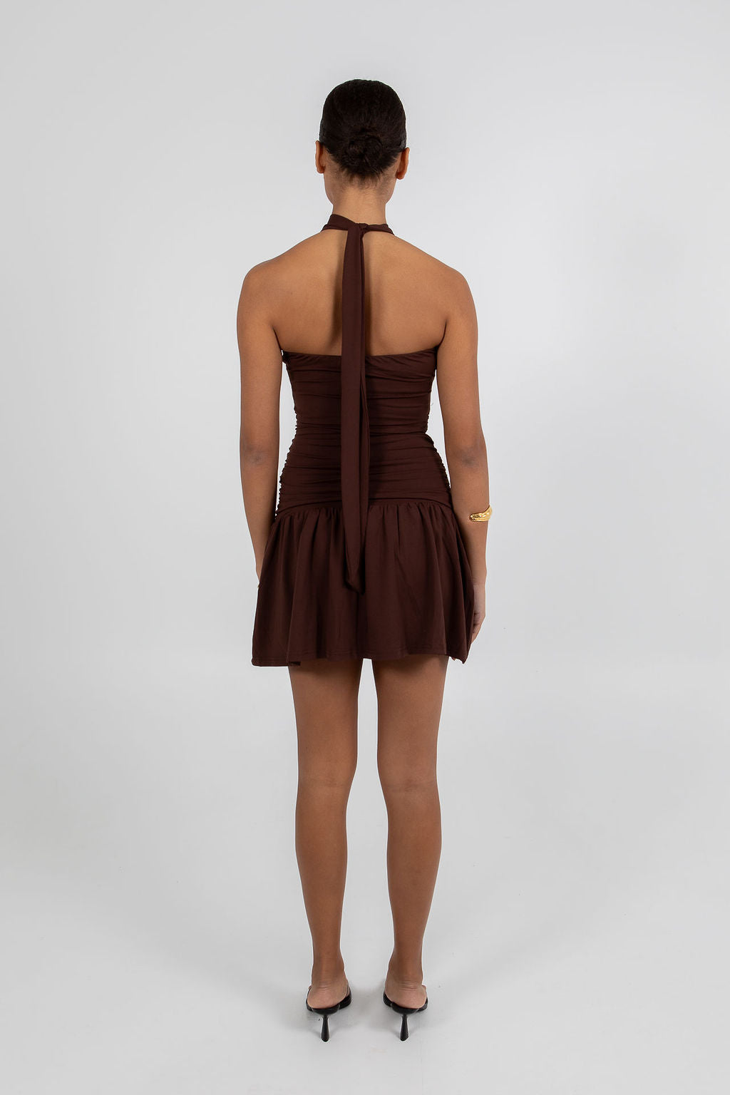 Xena Mini Dress - Chocolate Brown