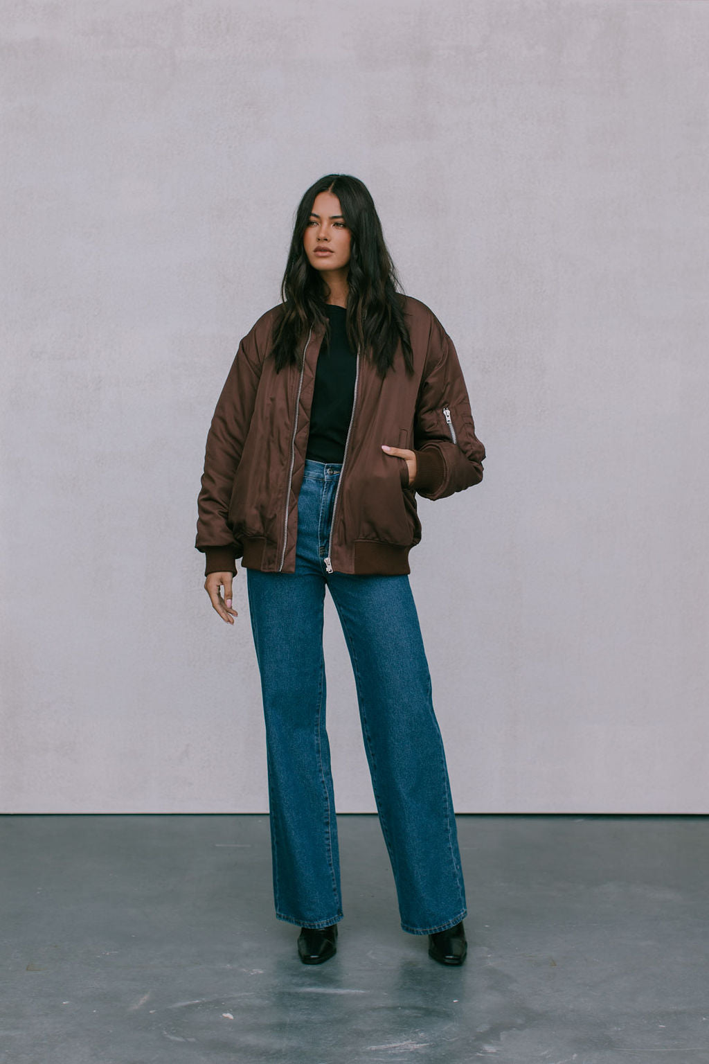 PREORDER - Estar Bomber Jacket - Chocolate Brown