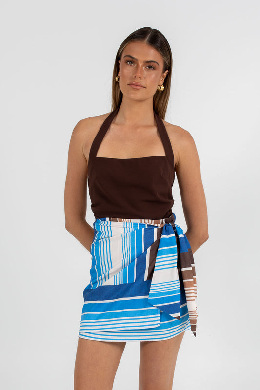 Rilee Halterneck Top - Chocolate