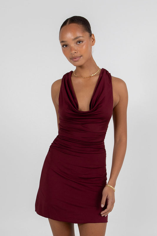 Flossie Mini Dress - Burgundy