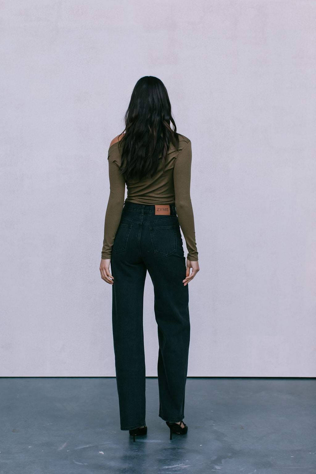 Fenella Long-sleeve Top - Khaki Green