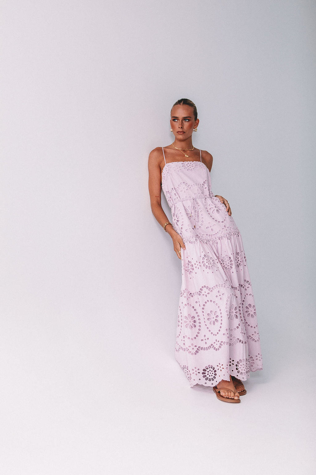 Olara Maxi Dress Lilac Sicily Lace