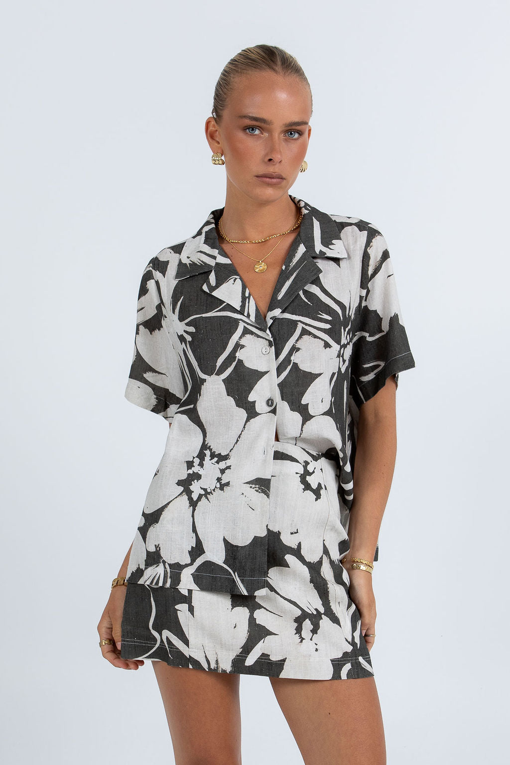 Aprire Mini Skirt Florique Print