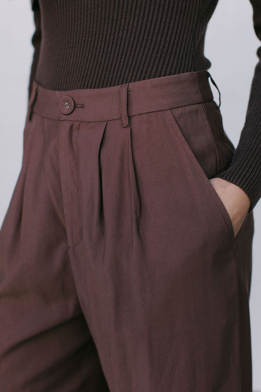 Kahlea Off-Shoulder Bodysuit - Chocolate Brown Knit