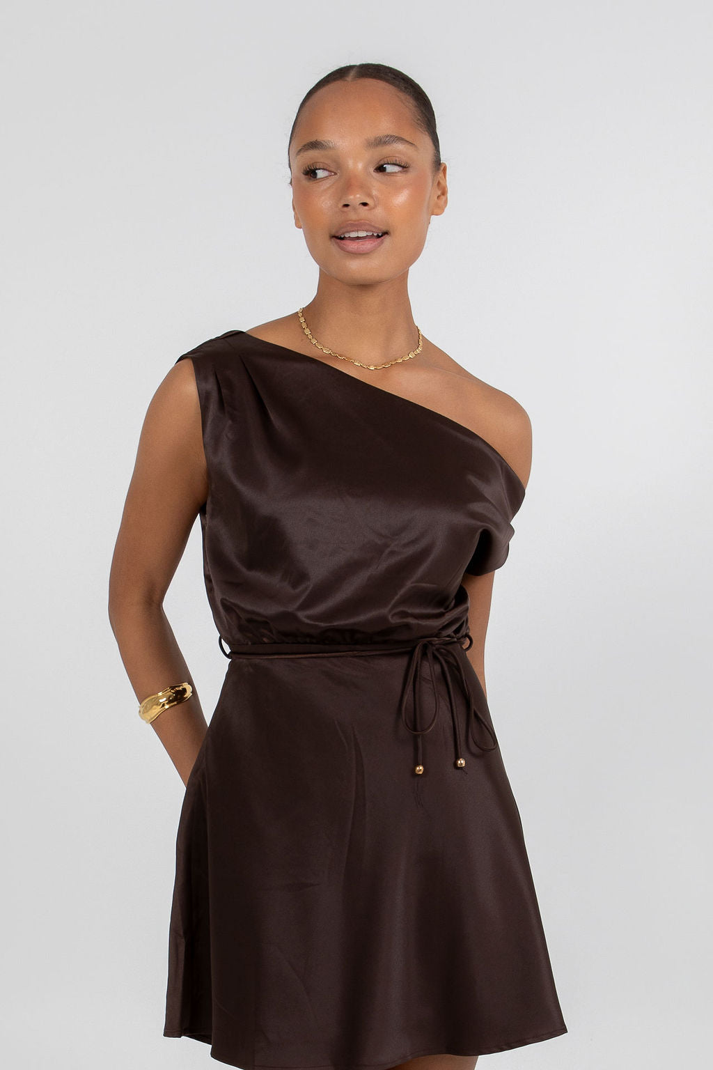 Jae Mini Dress - Chocolate Brown