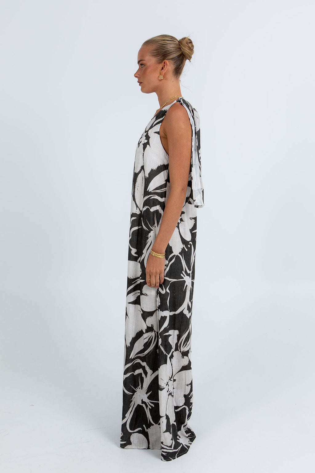 Rilassato Dress - Natural/Charcoal Floral