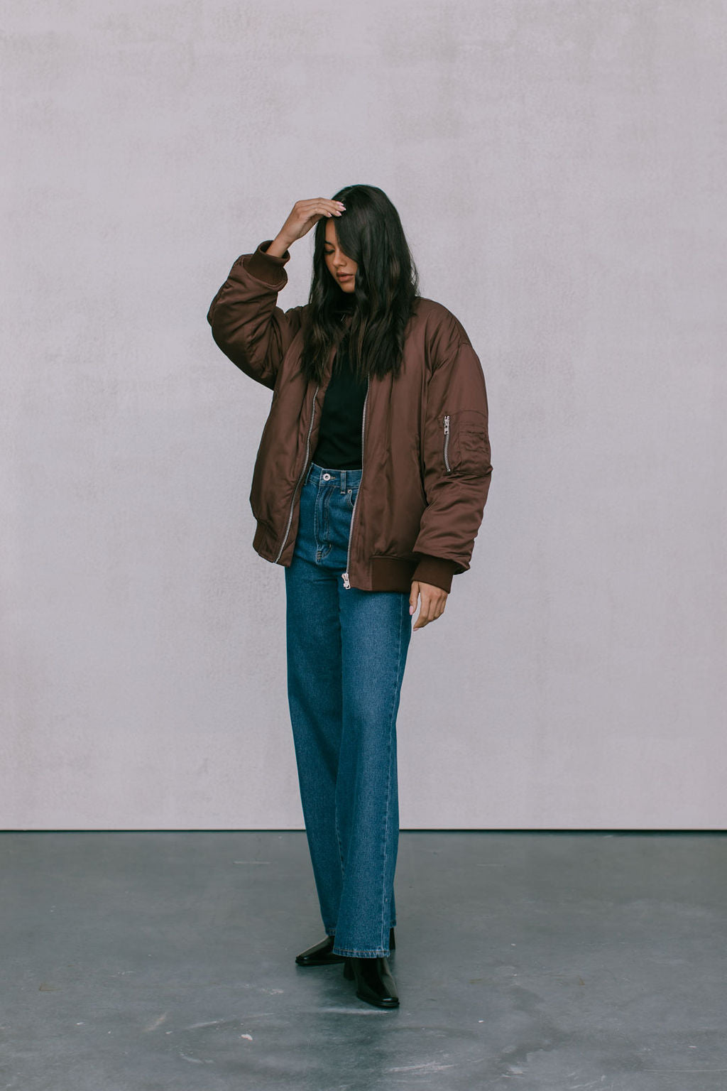 PREORDER - Estar Bomber Jacket - Chocolate Brown