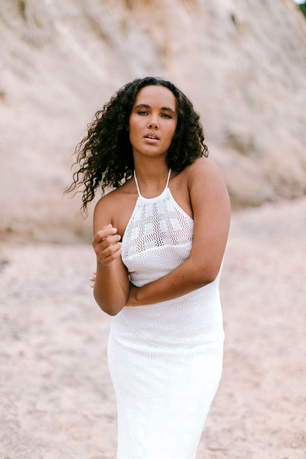 Laurah Dress Ivory Crochet