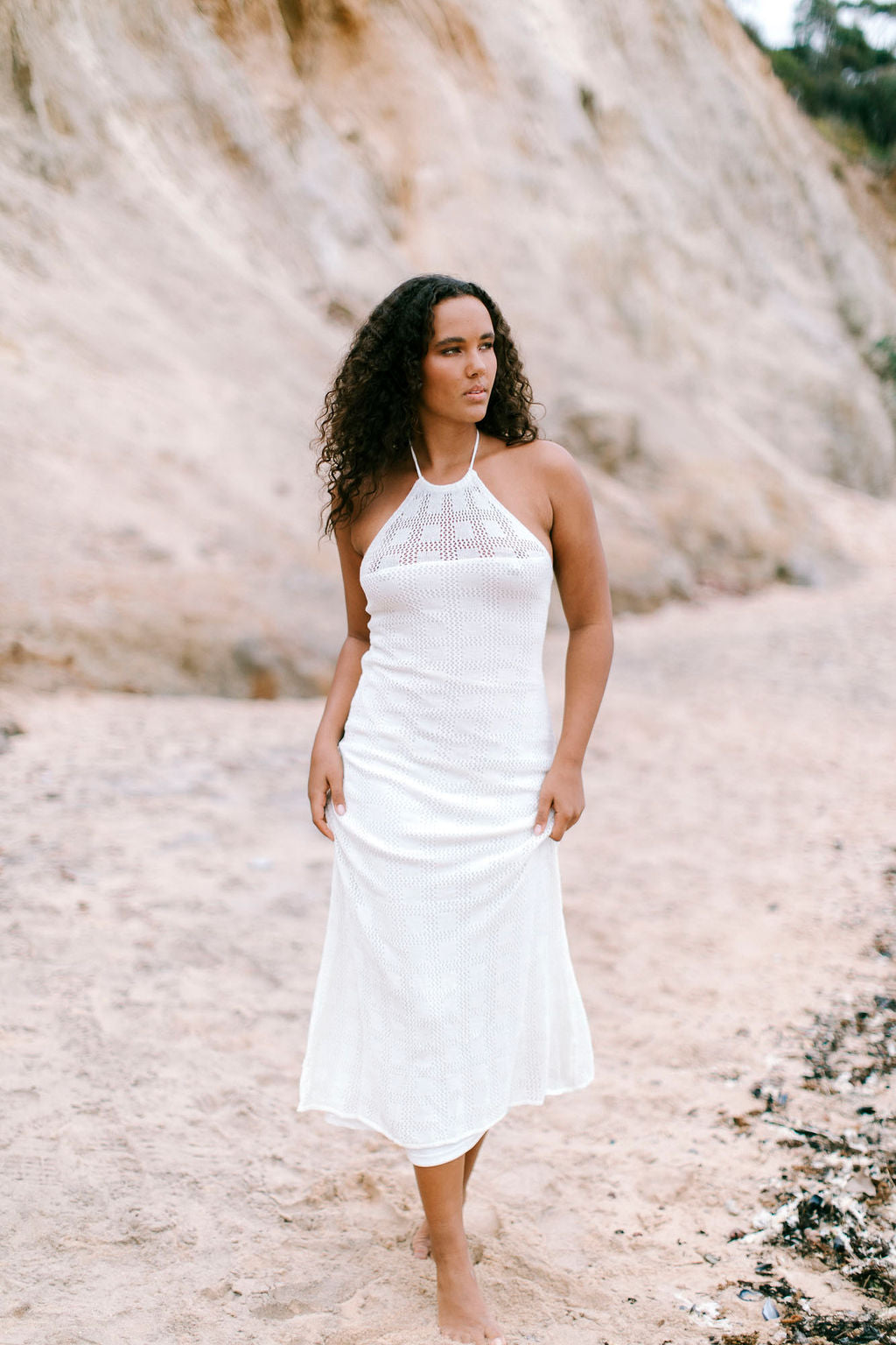 Laurah Dress Ivory Crochet