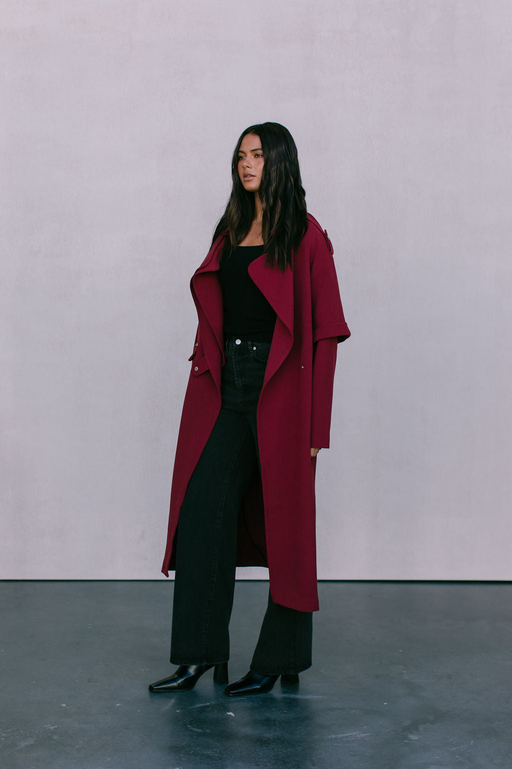 Sarah Trench Coat - Burgundy