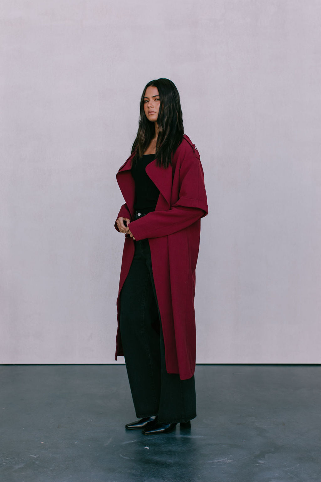 Sarah Trench Coat - Burgundy