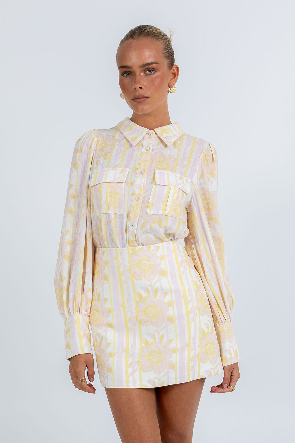 Urissa Mini Skirt Lemon Floral