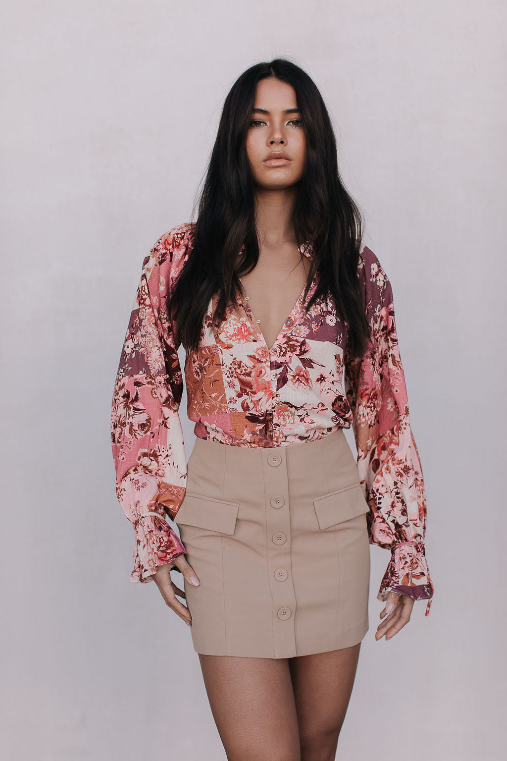 Haider Mini Skirt - Beige