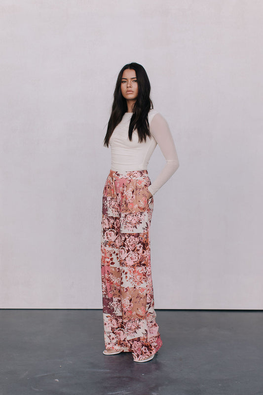 Stacey Long-sleeve Top - Bone Mesh