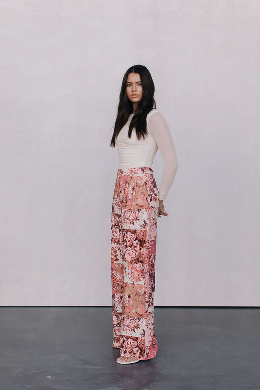 Stacey Long-sleeve Top - Bone Mesh