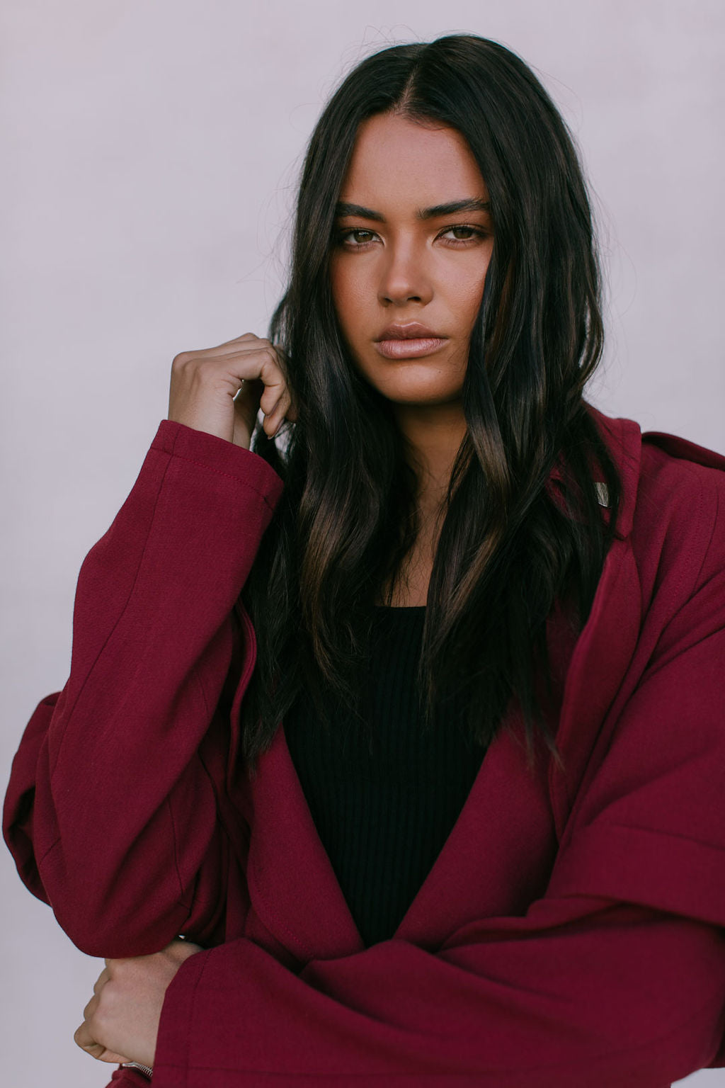 Sarah Trench Coat - Burgundy