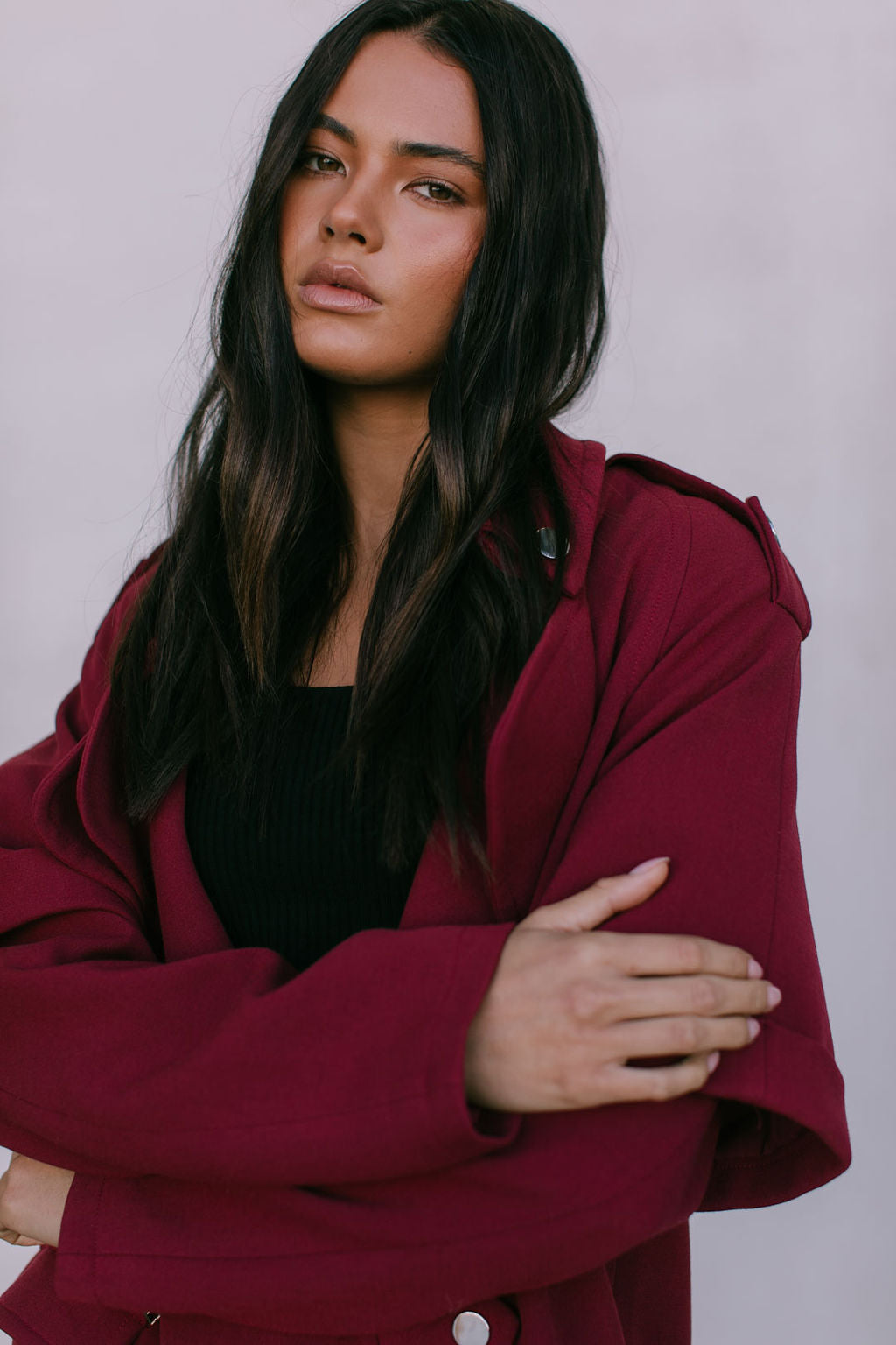 Sarah Trench Coat - Burgundy