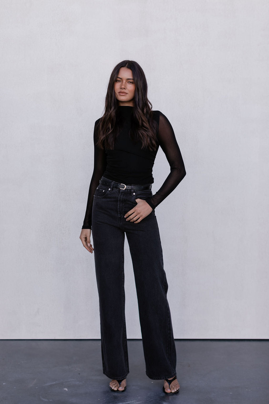 Dakitah Long-sleeve Top - Black Mesh