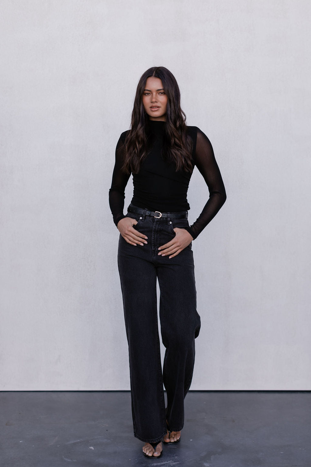 Dakitah Long-sleeve Top - Black Mesh