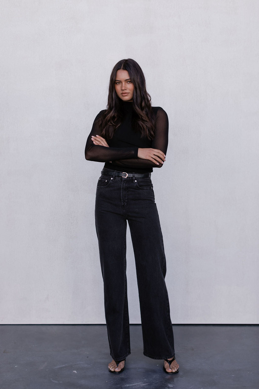 Dakitah Long-sleeve Top - Black Mesh