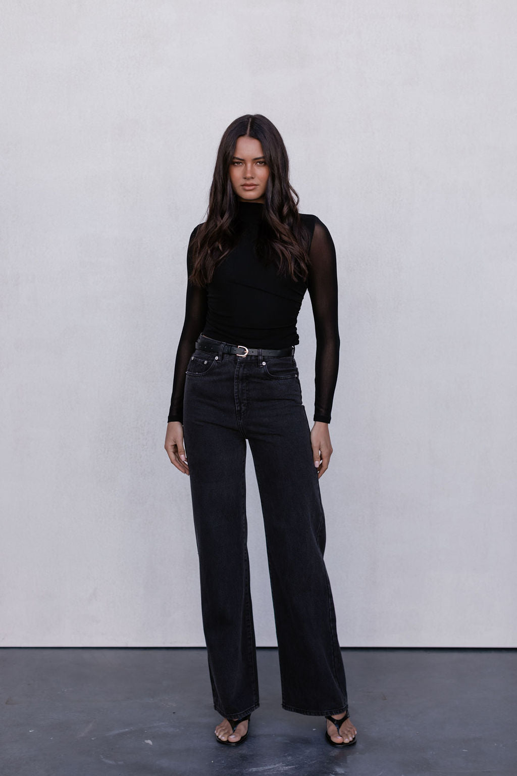 Dakitah Long-sleeve Top - Black Mesh