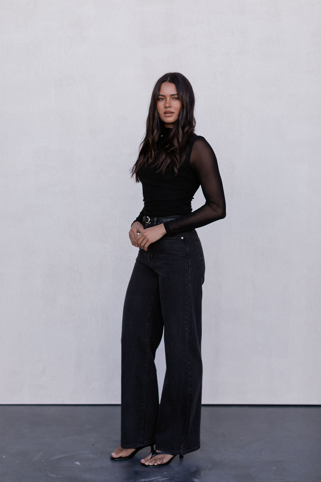 Dakitah Long-sleeve Top - Black Mesh