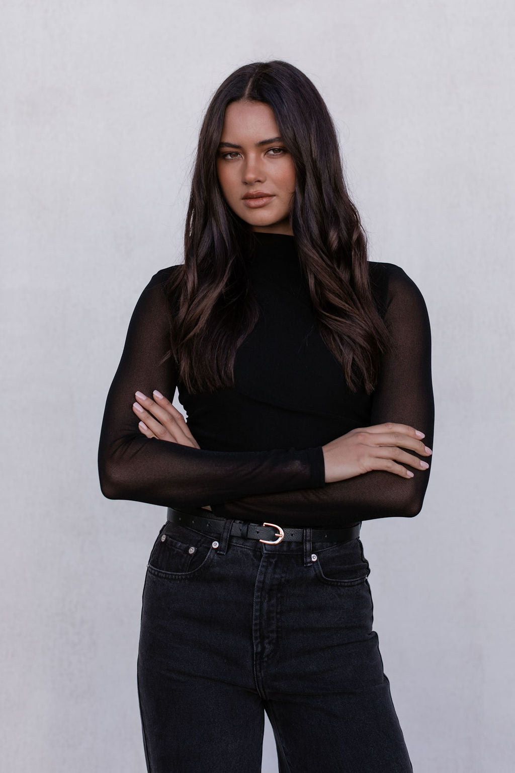 Dakitah Long-sleeve Top - Black Mesh