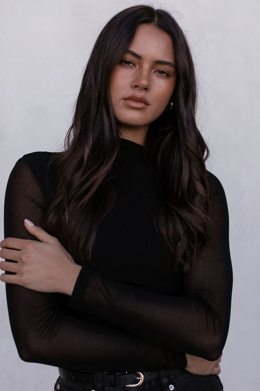 Dakitah Long-sleeve Top - Black Mesh
