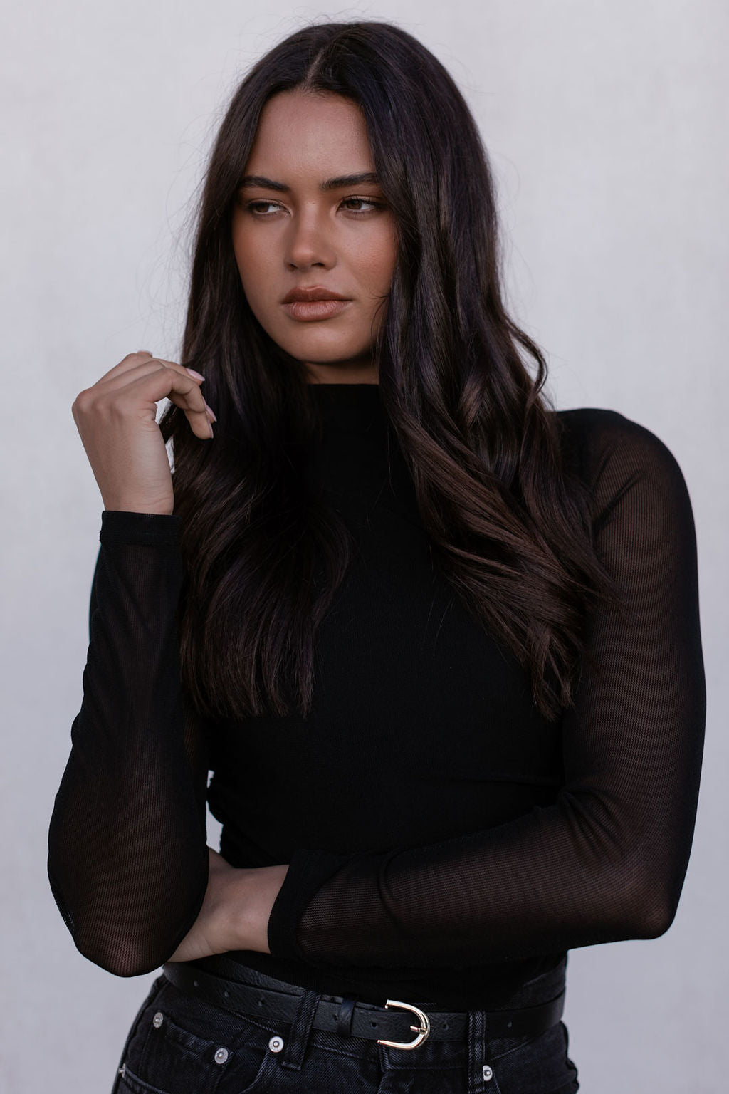 Dakitah Long-sleeve Top - Black Mesh