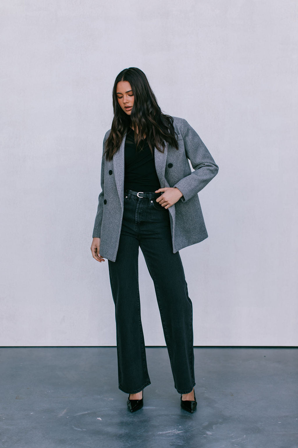 Mila Blazer Charcoal