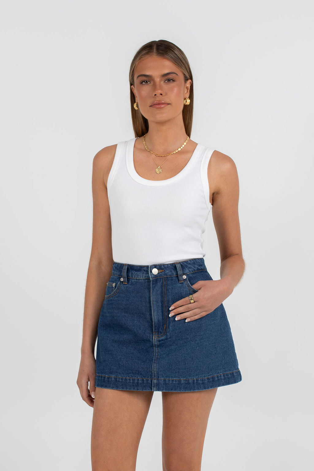 Lucy Denim Skort - Classic Blue