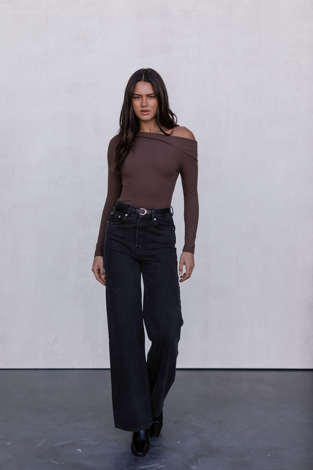 Juliette Long-sleeve Bodysuit - Chocolate Brown