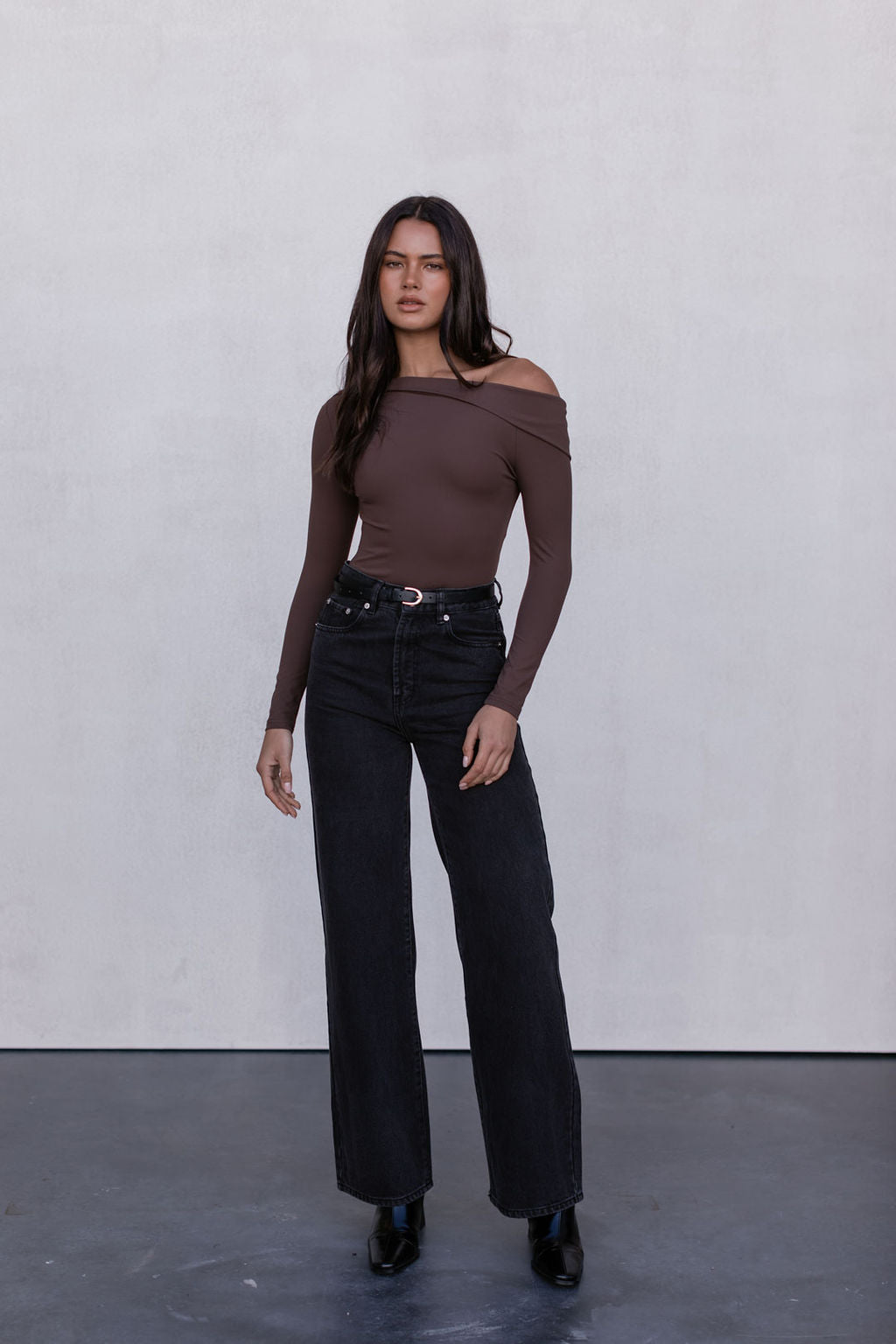 Juliette Long-sleeve Bodysuit - Chocolate Brown