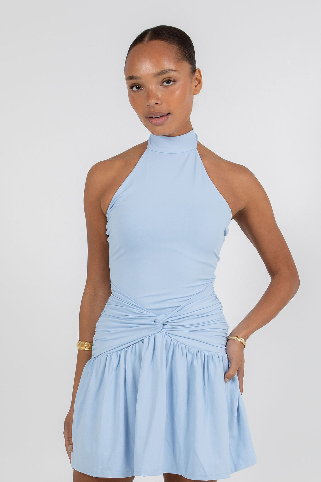 Xena Mini Dress - Baby Blue