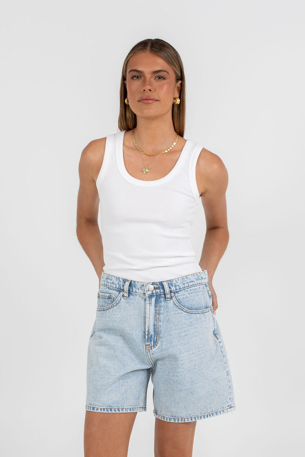 Evie Denim Short Light Mineral Wash