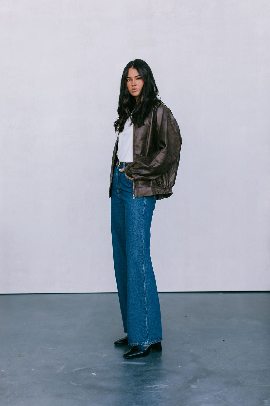 Gigi Bomber Jacket - Chocolate Brown