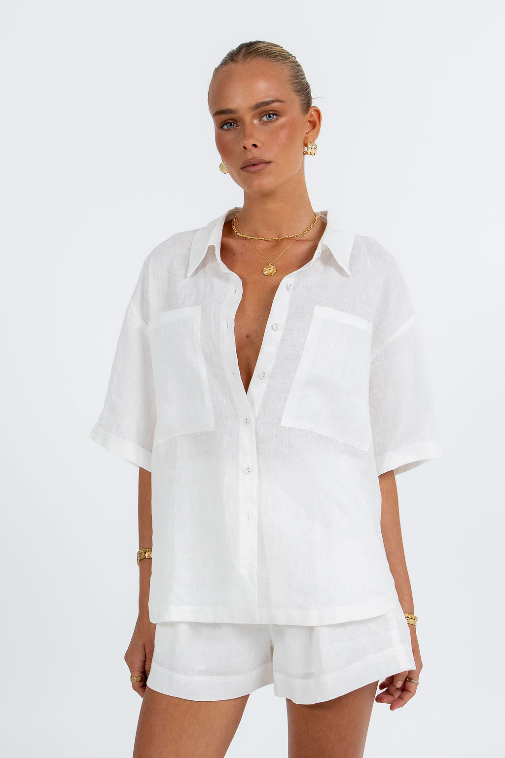 Santal Linen Shirt White